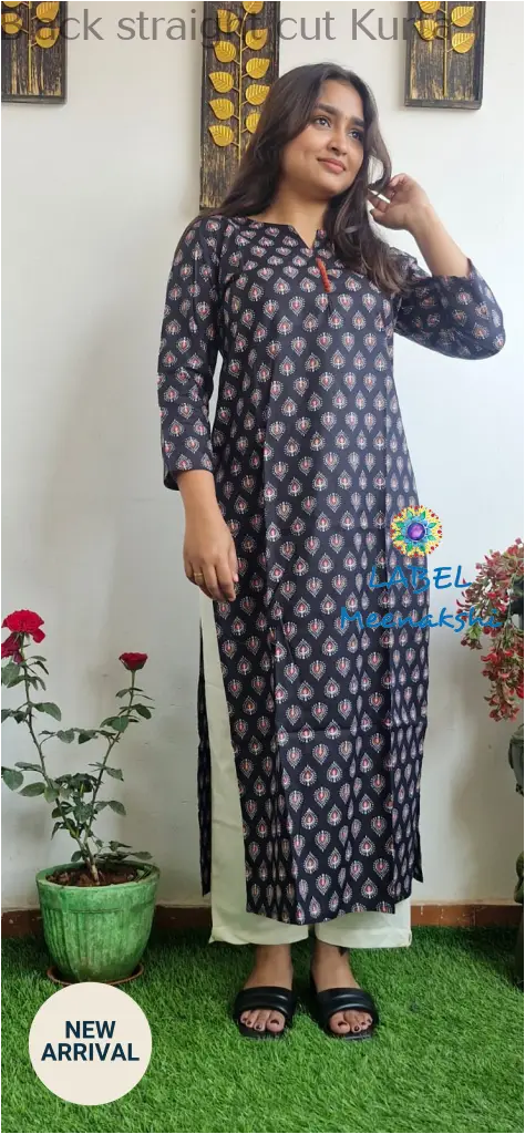 Black straight cut kurta KURTAS