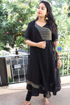 Black Zari Anarkali With Dupatta Sets