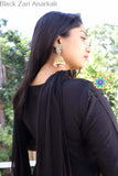 Black Zari Anarkali With Dupatta Sets