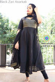 Black Zari Anarkali With Dupatta Sets
