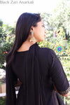 Black Zari Anarkali With Dupatta Sets