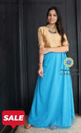 Blue And Golden Beige Skirt Crop Top S Skirts & Tops
