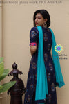 Blue Floral Glass Work Anarkali Limited Edition