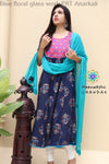 Blue Floral Glass Work Anarkali Limited Edition