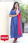 Blue & Pink Bhadhini Anarkali With Dupatta S Sets