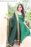 Bottle Green Anarkali With Dupatta Sets