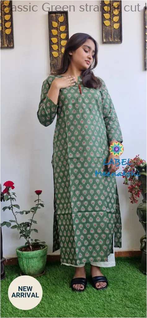 Classic Green straight cut kurta KURTAS
