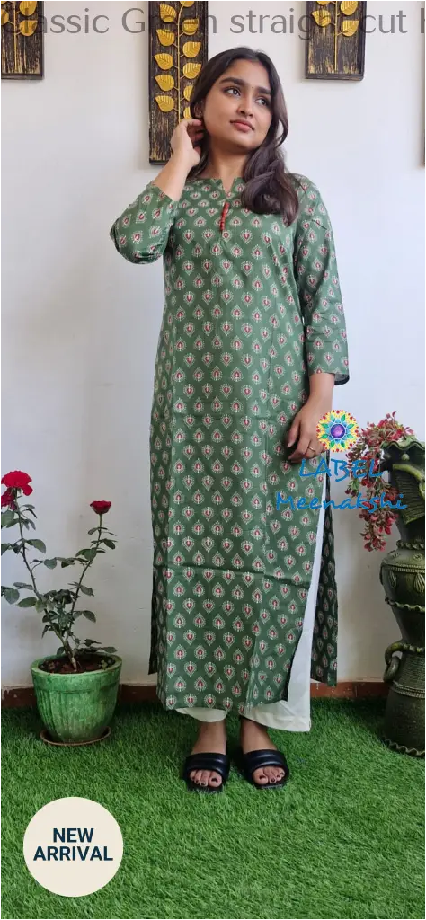 Classic Green straight cut kurta KURTAS