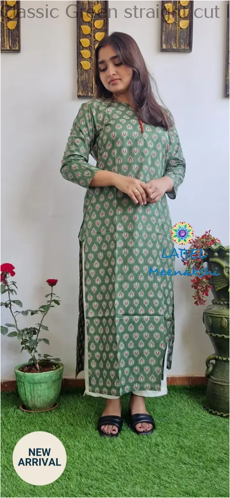 Classic Green straight cut kurta KURTAS