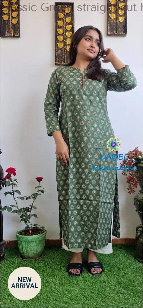 Classic Green straight cut kurta KURTAS
