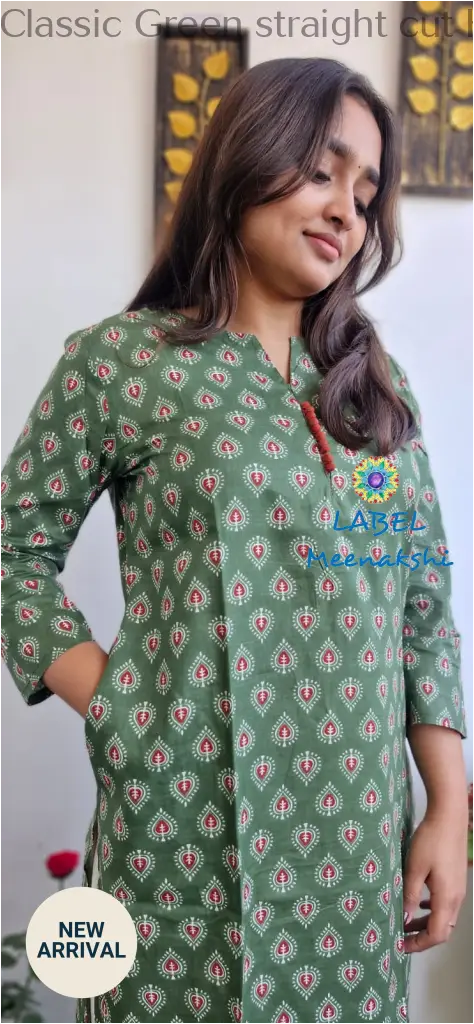 Classic Green straight cut kurta KURTAS