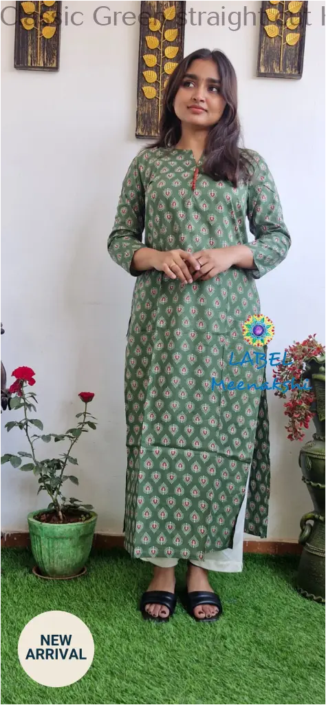 Classic Green straight cut kurta KURTAS