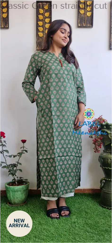 Classic Green straight cut kurta KURTAS