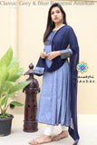 Classic Grey & Blue Banarasi Anarkali Limited Edition