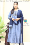 Classic Grey & Blue Banarasi Anarkali Limited Edition