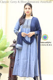 Classic Grey & Blue Banarasi Anarkali Limited Edition