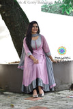 Classic Pink & Grey Banaras Anarkali Sets