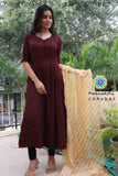 Coffee Brown & Beige Gotta Anarkali Limited Edition