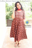 Coffee Brown Hand Block Anarkali Sets