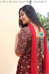 Coffee Brown Hand Block Anarkali Sets