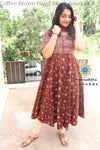 Coffee Brown Hand Block Anarkali Sets