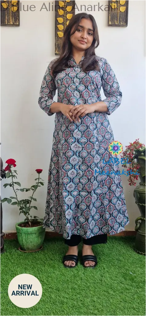 Dark navy Aline anarkali kurta KURTAS