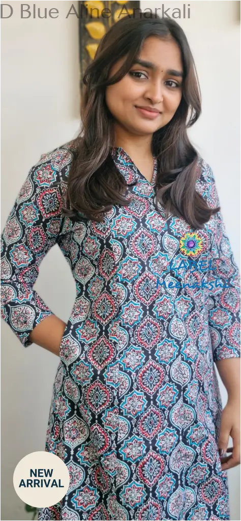 Dark navy Aline anarkali kurta KURTAS
