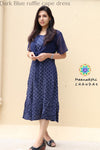 Dark Blue Ruffle Cape Dress Casuals