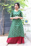 Green Layered Dress Ethnic