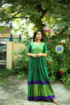 Green Long Zari Dress Ethnic