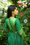 Green Long Zari Dress Ethnic