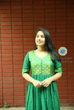 Green Long Zari Dress Ethnic