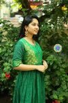 Green Long Zari Dress Ethnic