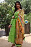 Green Anarkali With Dupatta Sets