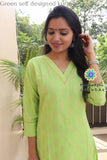 Green Self Designed Kurta Kurtas