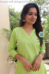 Green Self Designed Kurta Kurtas