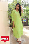 Green Self Designed Kurta S Kurtas