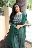 Green Self Sequence Anarkali Limited Edition