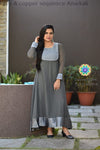 Grey & Copper Sequence Anarkali Ethnic