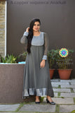 Grey & Copper Sequence Anarkali Ethnic