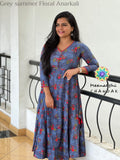 Grey Summer Floral Anarkali Anarkali