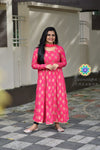 Hot Pink Floral Jaipuri Anarkali Sets
