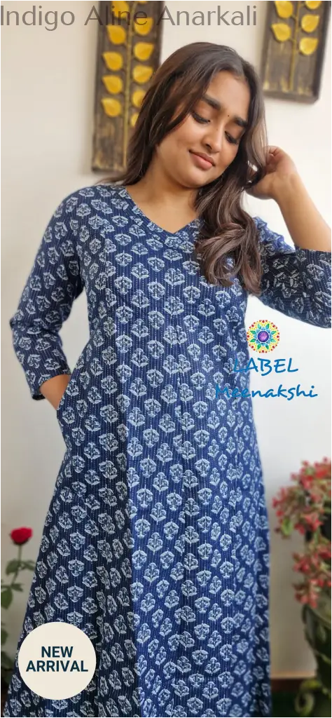 Indigo Aline anarkali kurta KURTAS