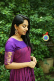 Magenta & Purple Long Zari Dress Ethnic