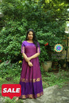 Magenta & Purple Long Zari Dress S Ethnic