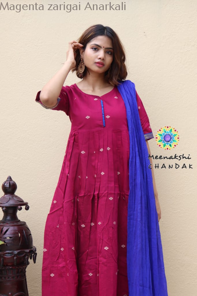 Magenta Zarigai Kurta With Dupatta Limited Edition