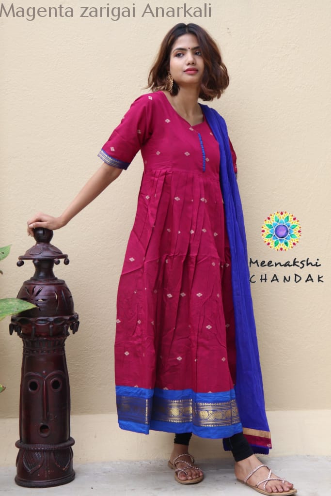 Magenta Zarigai Kurta With Dupatta Limited Edition