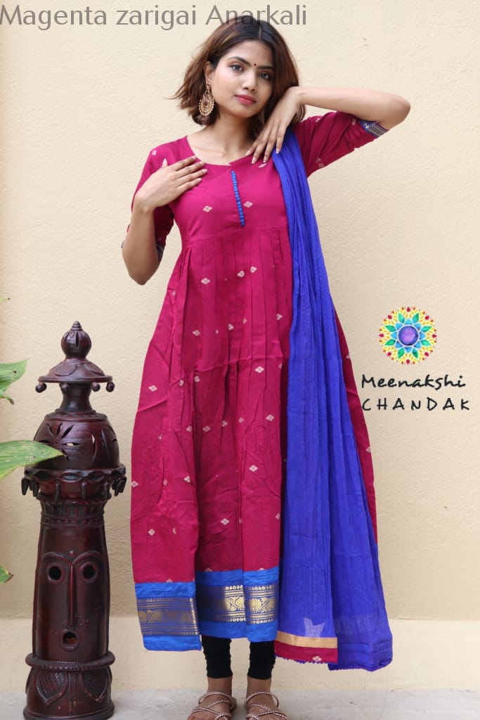 Magenta Zarigai Kurta With Dupatta Limited Edition