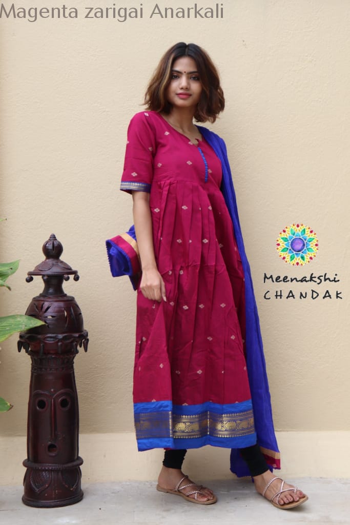 Magenta Zarigai Kurta With Dupatta Limited Edition