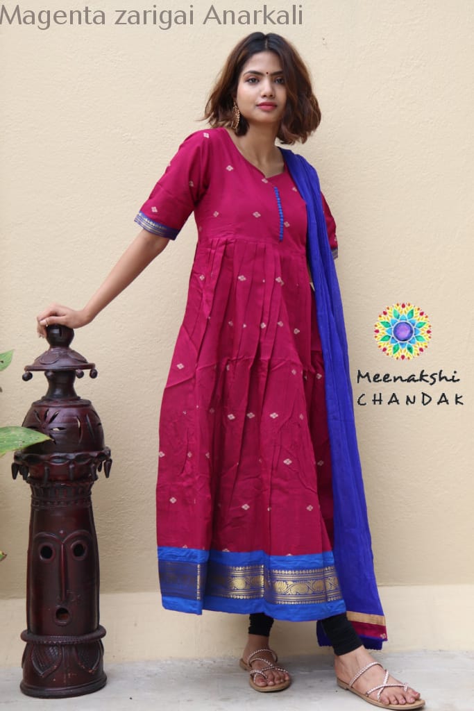 Magenta Zarigai Kurta With Dupatta Limited Edition